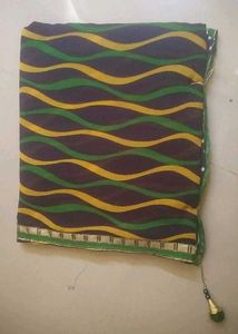 Beautiful Green Yellow Polka Dot Saree
