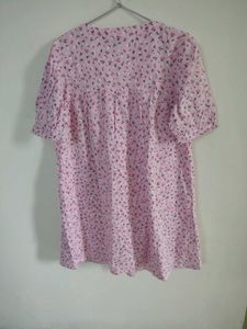 Pink Floral Print Mini Dress