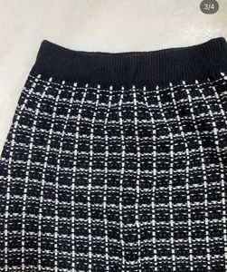 Black &amp; White Checkered Mini Skirt