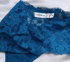 Teal Lace Thong Panty