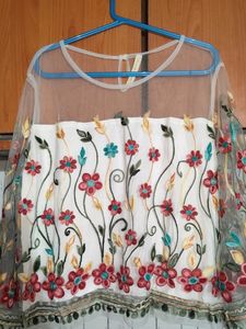 Net Top With Thread Work ,Wide Hands