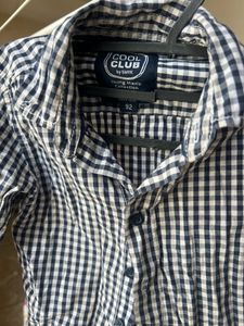Black And White Kids Checks Shirt Cool Club