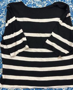 Striped V-Neck Crop Top