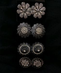 Vintage Silver Tone Earring Set