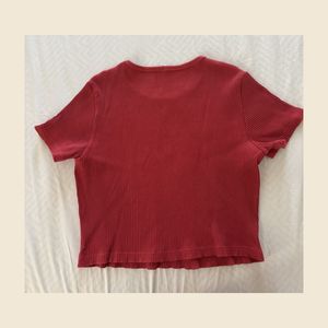 Ribbed Red T-Shirt