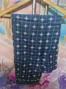 Elegant Blue Floral Kurta Set (Size-L)