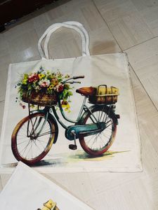 Floral Bicycle Tote Bag