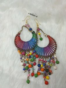 multi designer antic  lock silk handmade earrings