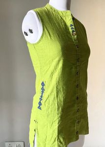 Lime Green Sleeveless Kurta
