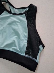 Light Blue &amp; Black Sports Bra