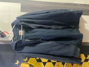 Roadster Navy Blue Zip-Up Hoodie