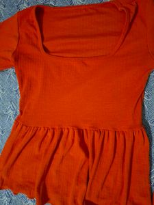 Vibrant Orange Long Sleeve Dress