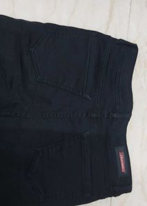 Black Flare Jeans with Rhinestone D