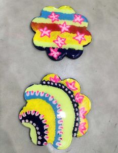 2 Resin Hand painted Coaster Set