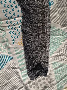 Stylish Black &amp; White Printed Kurta