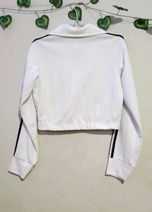 Adidas White Cropped Track Jacket