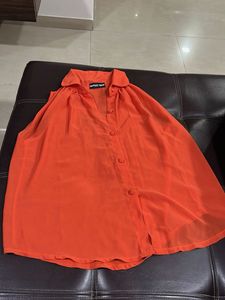 Bold orange classic top
