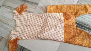 Mustard Straight Kurti With Pant