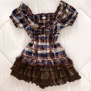 Vintage Plaid y2k cute and whimsy top