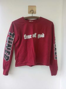 Fear of God full sleeves crop tshirt sweatshirt