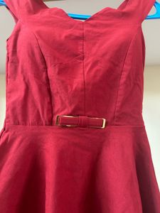 Chic Red Fit &amp; Flare Dress
