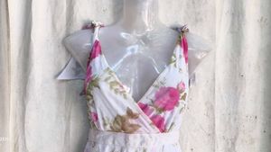 Floral Print Wrap Y2K top