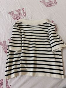 Striped Collared  Top
