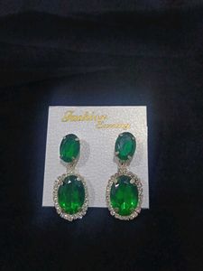 Green Diamond Earrings