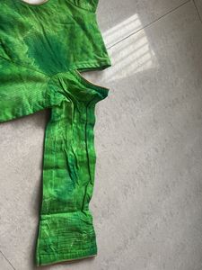 Green Printed Cold Shoulder Blouse