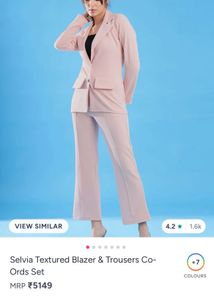 Stylish Pink Blazer & Trouser Set