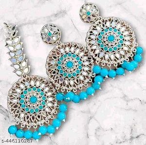 Elegant Mirror Work Jhumka Earrings