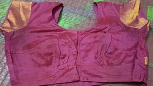 Magenta Cotton Silk Saree with blouse