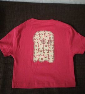 Red Puzzle Graphic Crop Top