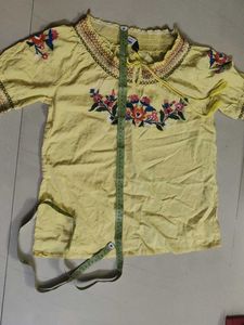 MAX Yellow Embroidered top