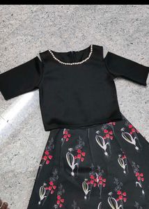 Chic Floral Skirt Set