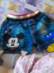 Cute Mickey Mouse Denim Shorts