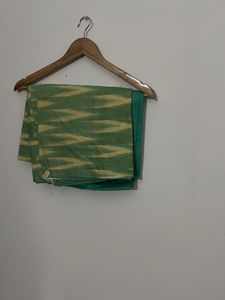 Green Ikat Dress Material