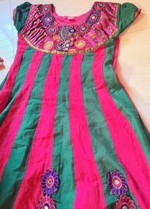Beautiful Striped anarkali top