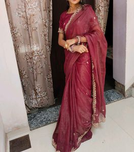 Elegant Maroon Saree