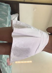 Women's White Pleated Skort