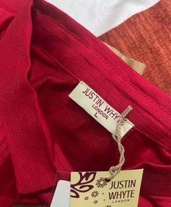 Elegant Red Shirt Dress with Belt