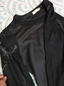 Elegant Black Lace Sleeve Top