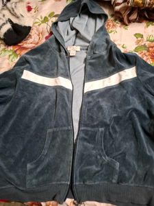 Velour Zip-Up Hoodie