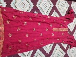 Designer Magenta Kurta with Gold Print