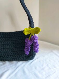 Crochet Lavender Bagcharm and hair accessory