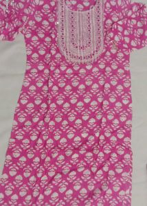 Pink Floral Kurta Set