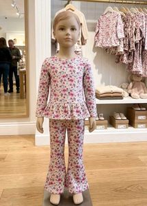Floral Ruffle Peplum Top & Bell Bottoms Set
