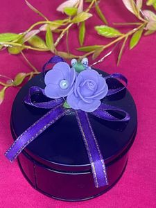 Vintage Purple Tin  storage Box