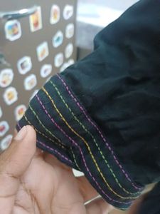 Beautifully Embroidered Black Kurta