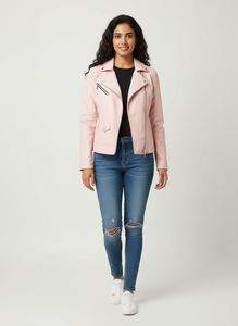 Pink Moto leather Jackets